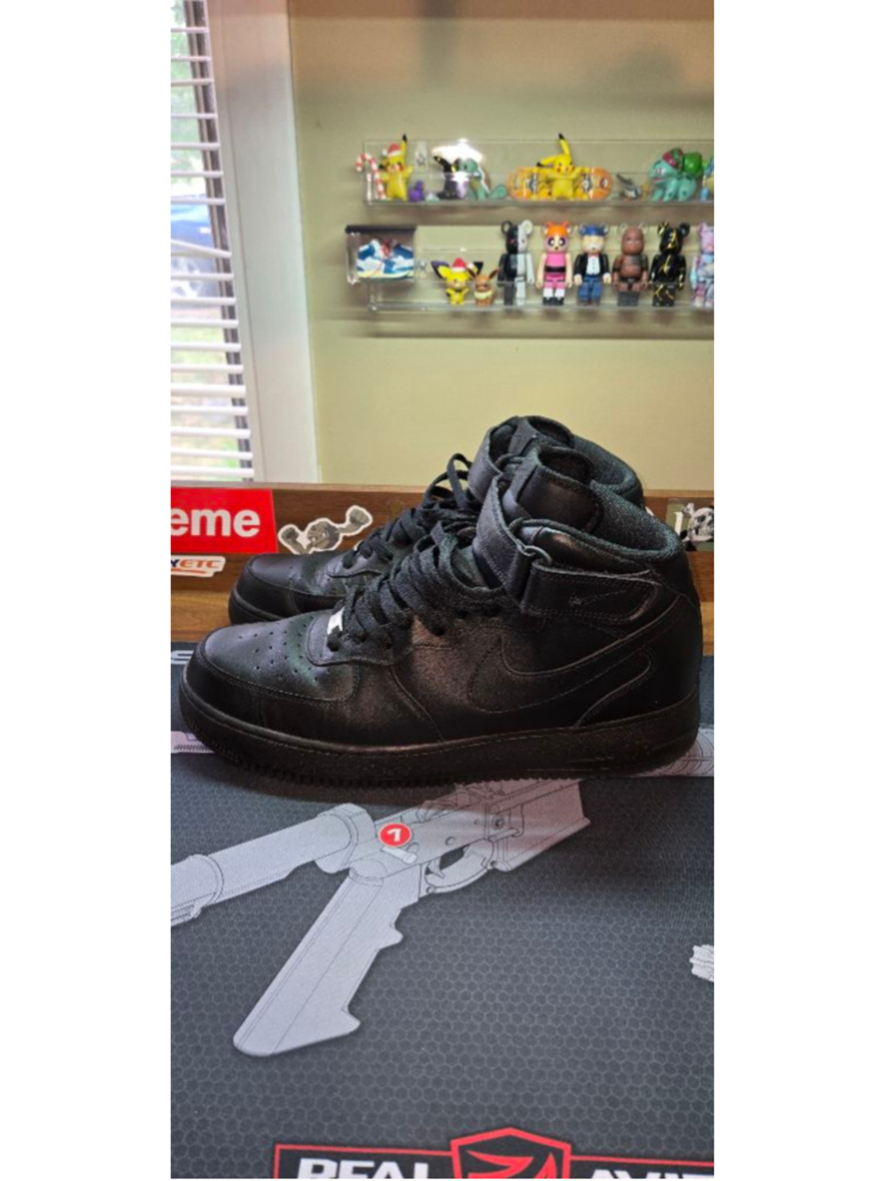 Men's Nike Air Force 1 Mid Black Sneakers Size 13m 2021